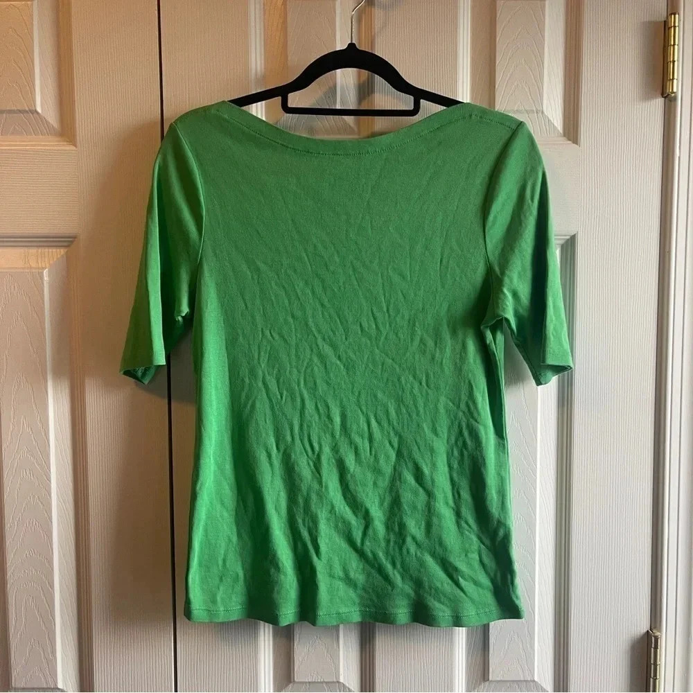 Charter Club 100% Cotton Green Quarter Sleeve Teeshirt, size medium - So soft!